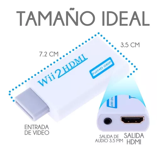 Adaptador convertidor de Wii a HDMI, conectar la consola Wii a la pantalla  HDMI