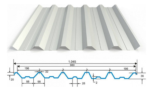 Telha Trapezoidal Galvanizada Em Galvalume Aluzinco Ge