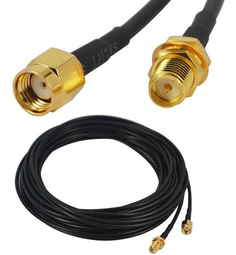 Cable Extension Antena Wifi 5mts Pigtail Sma M-h 5 Metros