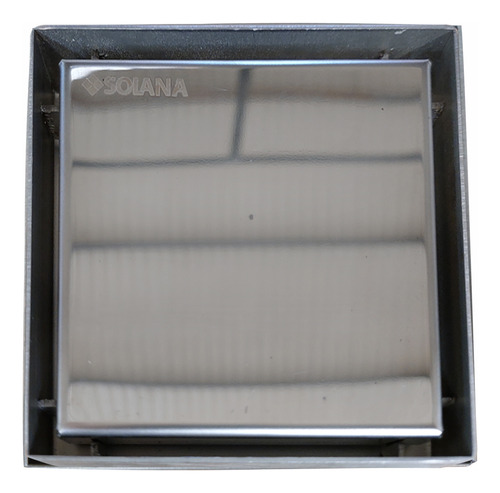 Solana Coladera Cuadrada Doble Vista de 10x10cm de Acero Inoxidable Modelo Aster / Coladera Silver de Lujo Para Baño o Exteriores con Vista Invisible y Rejilla Anti-Olores