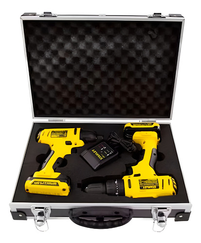 Parafusadeiras Furadeira Schi121s2fk Stanley + Kit Brocas Cor Amarelo Frequência 48.000 Ipm 12v