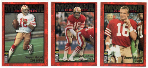 1995 Collector's Choice Joe Montana Chronicles 49ers (3) Set