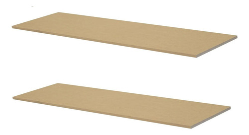 Kit de 2 estantes de MDF sin procesar de 1300 x 20 mm con soporte