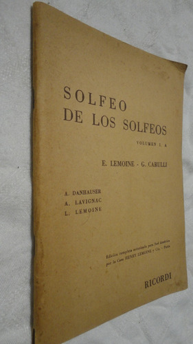 Solfeo De Los Solfeos - Ricordi - Vol 1-a