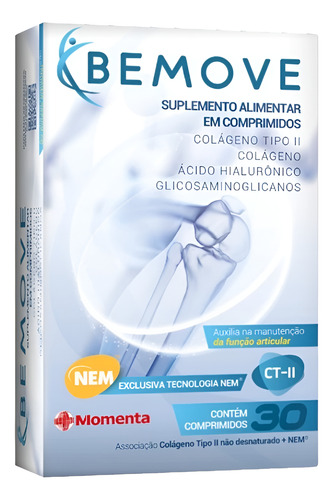 Bemove Colágeno Tipo 2 + Ácido Hialurônico 30 Comprimidos Sa