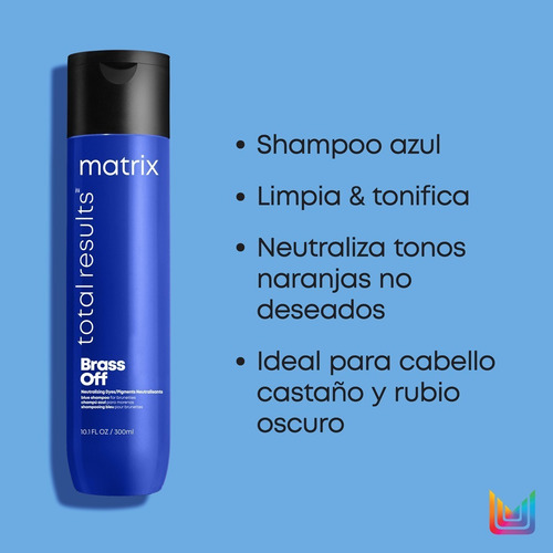 Imagen 2 de 6 de Shampoo Matizador Azul Para Cabello Castaño Claro 300ml