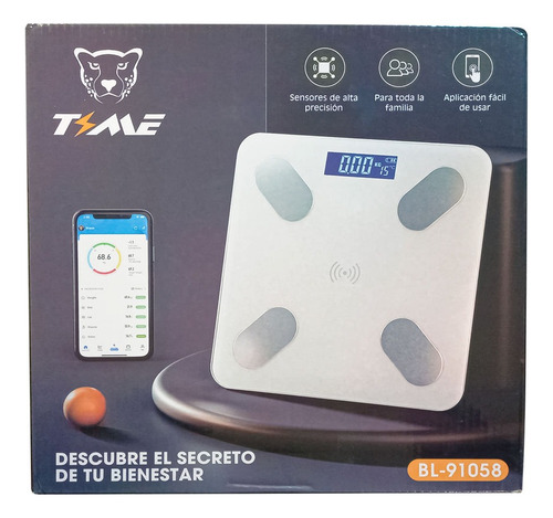 Balanza Inteligente Bluetooth Con App Bascula Vidrio Digital Negro