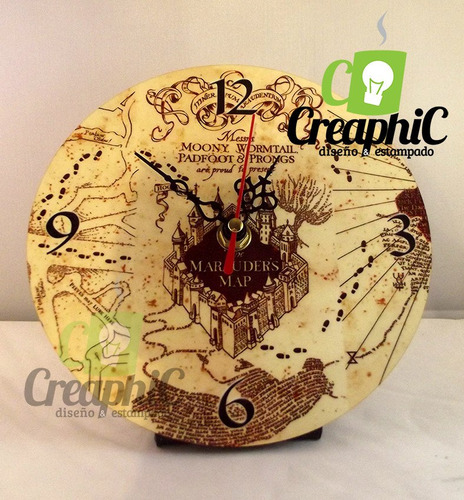 Reloj, Stranger Things, Mapa Merodeador, Harry Potter, Retro