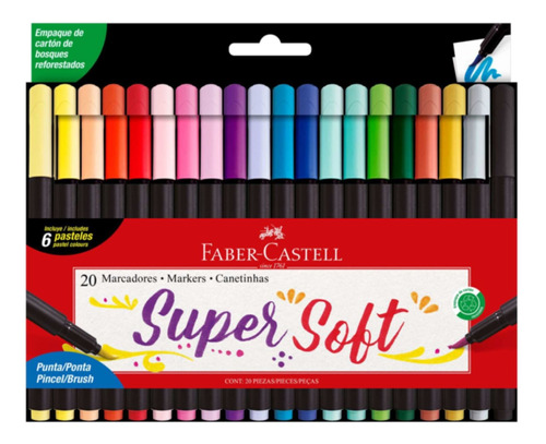 Marcadores Supersoft Faber-castell X20 Colores