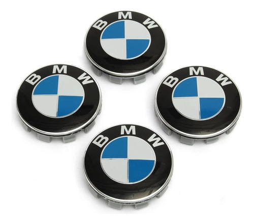 Juego 4 Centros De Llanta Bmw 68mm Estilo Original Insignia 