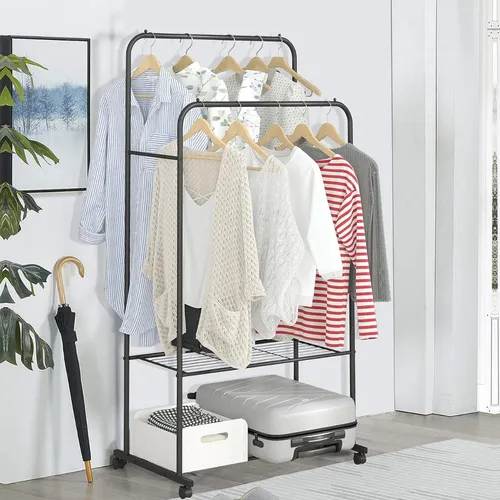 Rack Perchero Metalico Closet Exhibicion Grande Negro Cuotas sin