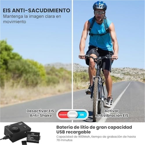 C¡mara Deportiva 4k Wifi Lmpermeablehasta 30m Sensor 24mp
