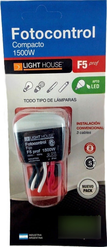 Fotocontrol 1500w Todo Tipo De Lampara Fotocelula - 3 Cables
