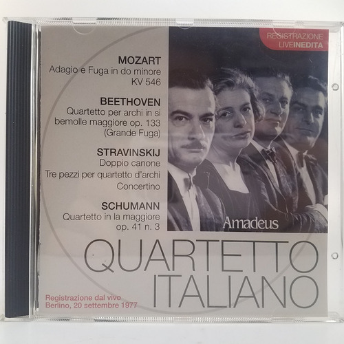 Quarteto Italiano - Mozart Beethoven - Vivo Berlin - Cd - Ex