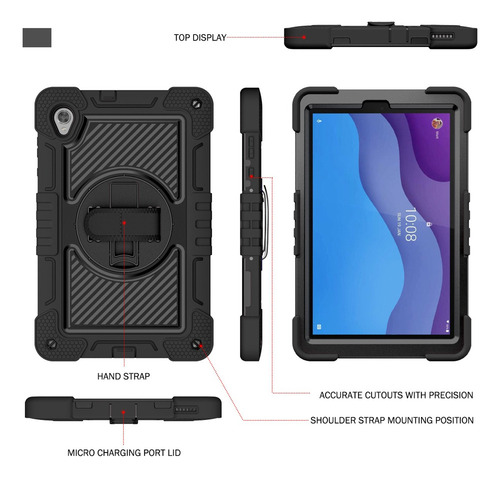 Funda For Lenovo M10 Hd 2nd Gen Tb-x306f 10.1 Con Correa