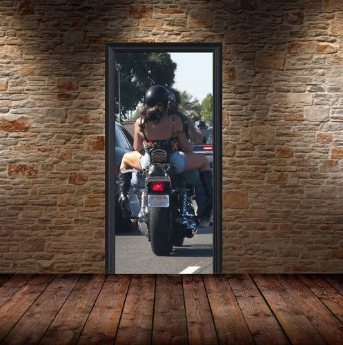 Vinilo Para Puerta Moto Carretera Ruta Viaje Enduro Bike M3