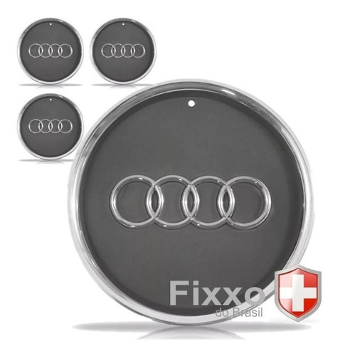 Imagem 1 de 4 de Jg 4 Calotas Centro De Roda Audi A3 Cromada C/ Emblema Audi