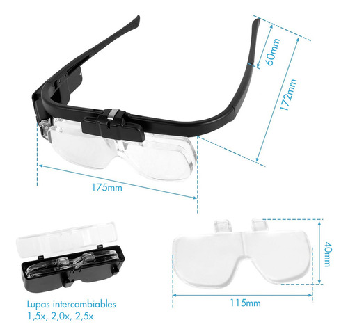 ** Lentes Lupa Luz Led For Extensión De