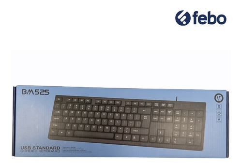Teclado Pc Negro Cableado De 2 Metros Usb Mixie Febo