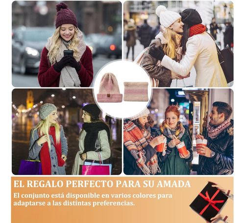 A Gorro De Punto De Invierno Cálido Conjuntode Gorro Y