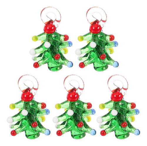 5 Abalorios De Joyería Con Forma De Árbol De Navidad Para Ha