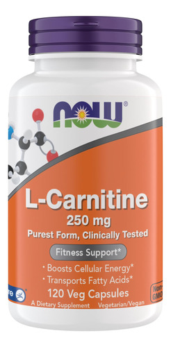 Suplementos Now Carnitina 250 Mg, 120 - Unidad a $9