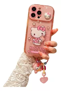 Case Llavero Kitty + Mica Cristal Para iPhone 14 Pro Max