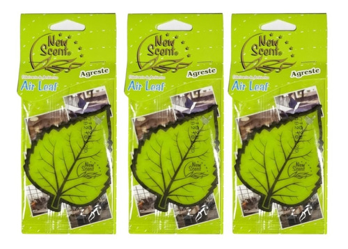  Aromatizante Folhinha Para Carro Air Leaf New Scent C/3 