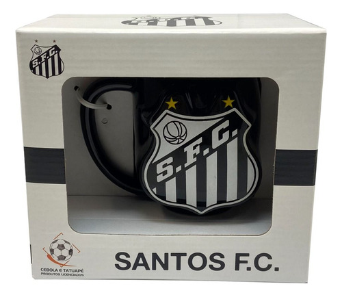 Caneca Porcelana 270ml 3d Santos Futebol Licenciado