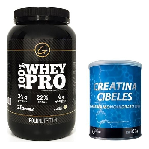 Proteina Whey Pro 2lb Gold Nutrition+ Creatina Cibeles 350mg