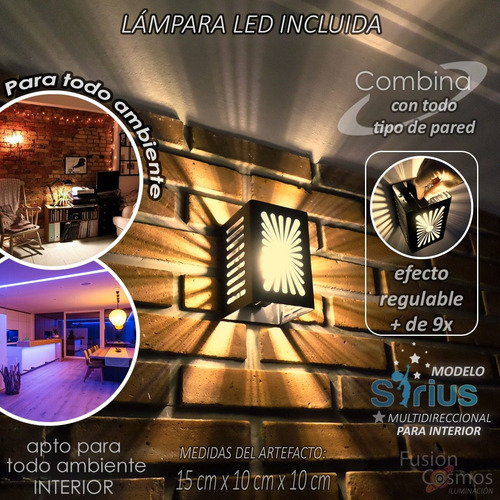 Imagen 4 de 10 de Bañador Pared 10 Efectos Regulable Proyector Estelar Led 12w
