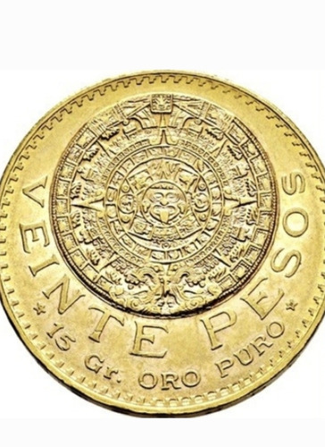 Medalla 20 Pesos México 1959 Chapa Oro 24k 27.5mm Preciosa 