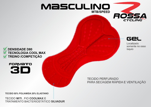 Bretelle Flat Seamer Para Ciclismo Com Forro