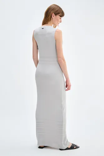 Vestido Liso Largo Tejido Gris Ash 13407224001113