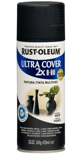 Spray Pintura Ultracover Negro Mate 2x Colores Rust Oleum