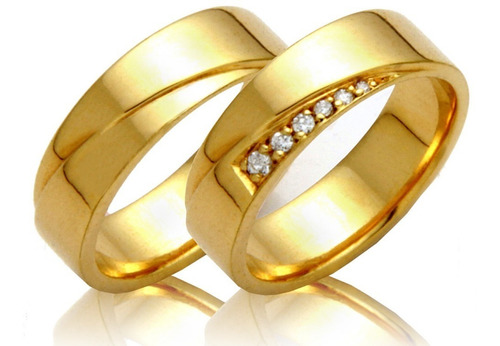 Alianças Ouro 18k 11 Gramas 6mm Brilhantes Casamento Noivado