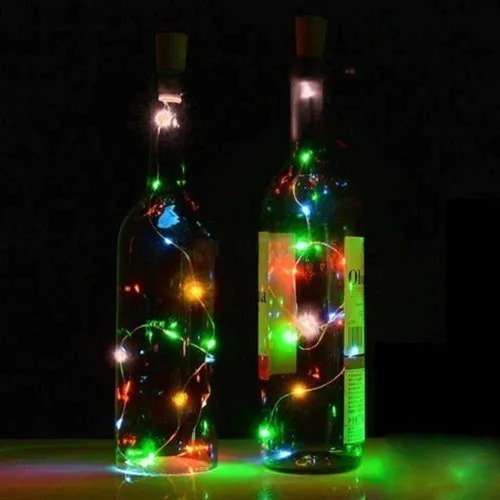 Tapon Led Para Botella Vino Luz Led Alambre Calida C Pila