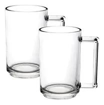 Comprar Jogo De 2 Canecas Em Vidro 330ml Cervejau002Fchopp Ou Capuccino