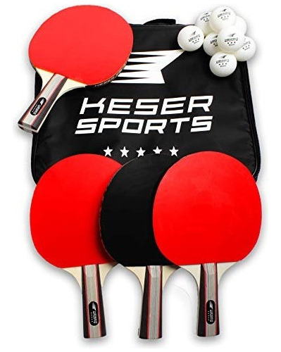 Keser Sports  Juego De 4 Paletas De Tenis De Mesa De 5 E