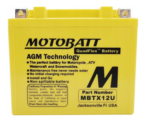 Bateria Ytx12bs Ytx14bs Motobatt Vstrom 650 1000 Sv Mbtx12u