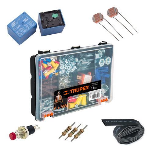 Kit Componentes Electrónicos+ Caja, Rele, Resistencias Y Más