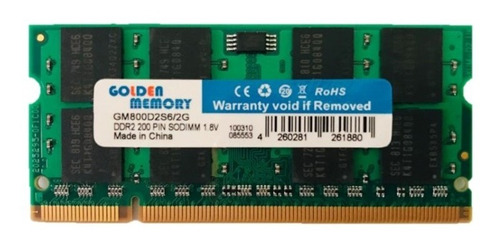 Memória Ram 2gb Pc2-6400 Cl6 200-pin Sodimm | Gm800d2s6/2g