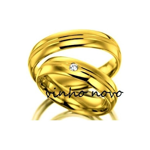 2 Alianças Ouro 18k (encapadas) 5mm De Largura Dourado Do Par, A Confirmar Após A Compra