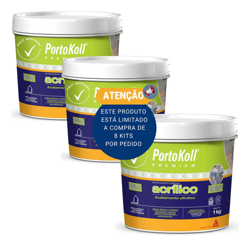 Rejunte Acrílico Portokoll Premium - Corda - Kit 3un