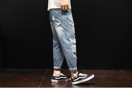 Vaqueros Rasgados Para Hombre, Elegantes Y Cómodos