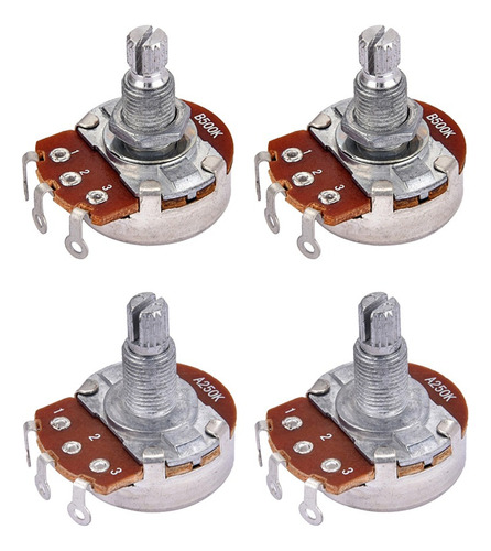 A*gift 4 Pcs Potenciometros De Guitarra A250k B500k Potes