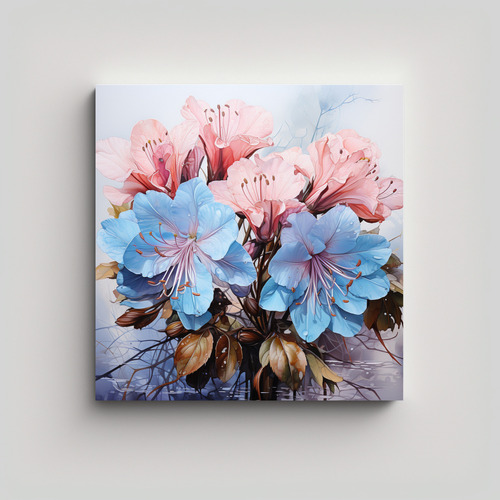 60x60cm Cuadro Abstracto Alegría De Flores De Rododendro