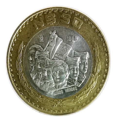 Moneda 50 Nuevos Pesos Niños Héroes 1995 En Capsula