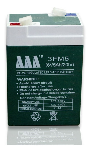 Batería 6v 5amp Para Lámpara De Emergencia