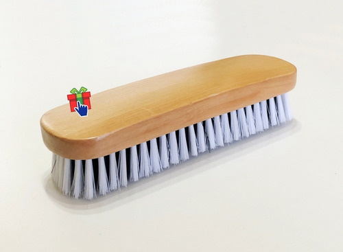 Set X 6 Cepillo Ropa Pelos Mango Madera Cerda Pvc